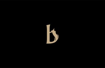 Letter B lowercase elegant gold flame swoosh monogram logo design