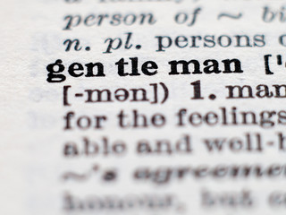 Obraz premium Dictionary definition of word gentleman. Selective focus.