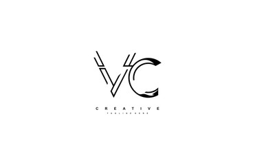 Letter VC Monoline Linear Minimalism Modern Type Logo