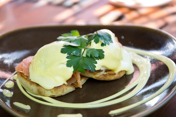 Eggs Benedict with smoked salmon