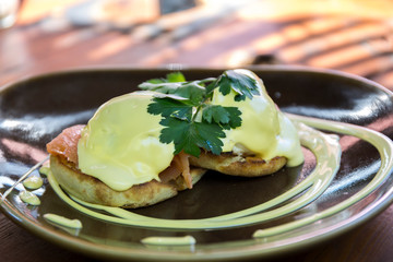 Eggs Benedict with smoked salmon