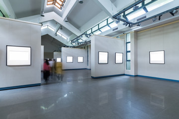 blank frames on exhibition room