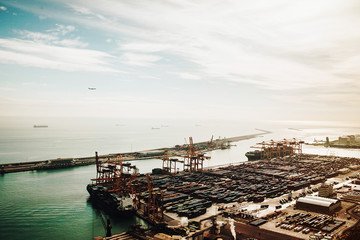 view of the port in Barcelona