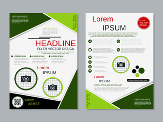 Modern professional two-sided flyer vector design template