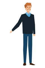 adult father with mustache character