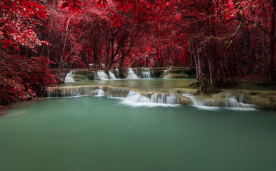 autumn waterfall in Huai Mae Khamin waterfall