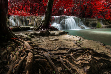 autumn waterfall in Huai Mae Khamin waterfall, Thailand