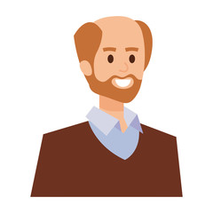 adult father bald with beard character