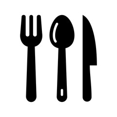 Spoon, fork and knife icon vector