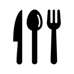 Spoon, fork and knife icon vector