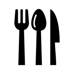 Spoon, fork and knife icon vector