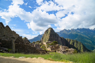 A unique and interesting view of the ancient Inca site of Machu Picchu, nestled high in the Andes Mountains of Peru © Nailotl