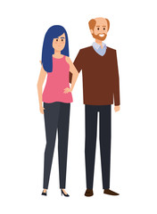 Fototapeta premium adults parents couple avatars characters