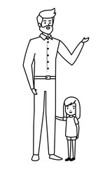 Obraz premium adult father with beard and daughter