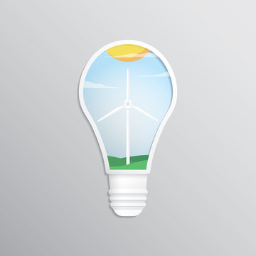 wind turbine in light bulb graphic