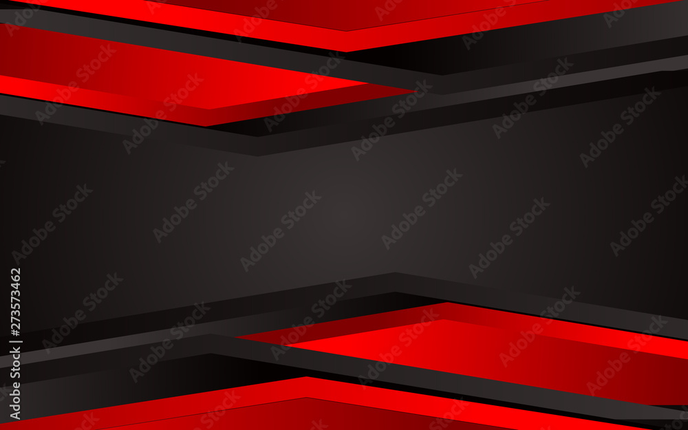 Poster abstract 3d metallic red and black frame layout design tech innovation concept geometric background.