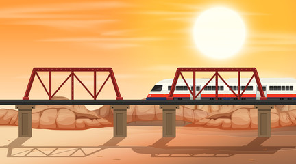 A rail at desert scene