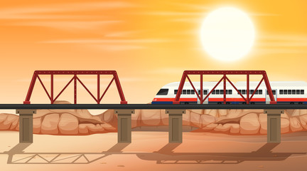 Fototapeta premium A rail at desert scene