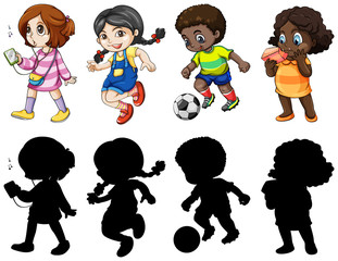 Set of children character
