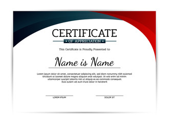 Obraz premium Modern certificate of appreciation award template. Template diploma border for use in design. Eps10 - vector.