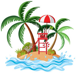 Isolated island on white background