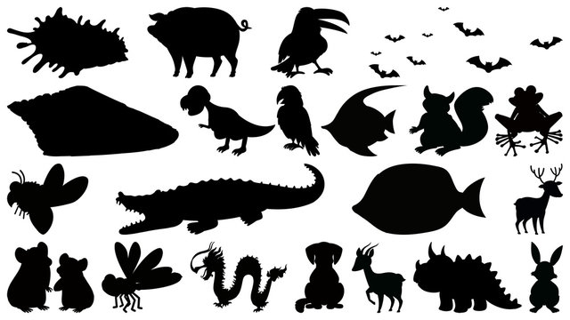 Set of silhouette character