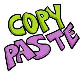 Cute and funny copy paste words - vector.