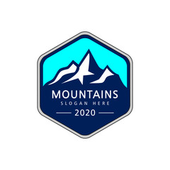 Vintage Mountain Logo Design Template