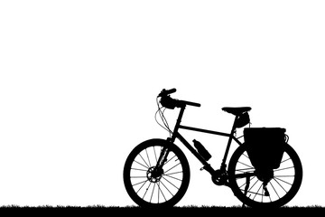 Obraz premium silhouette vintage bike on white background.