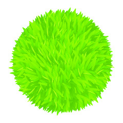 Green grass ball isolated on white background.Vector illustration