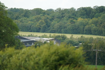 landscape with blue sky and clouds