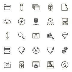 Web hosting line icon set.