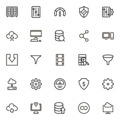 Web hosting line icon set.