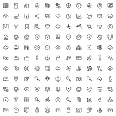 Web hosting line icon set.