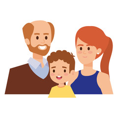Obraz premium adults parents couple with little son