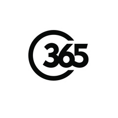 365 infinity logo icon design vector illustration - obrazy, fototapety, plakaty