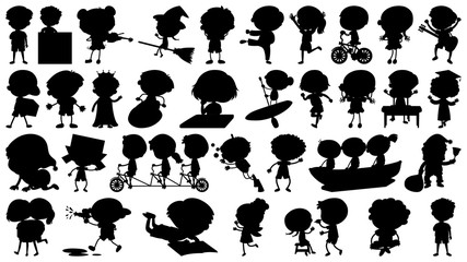 Set of silhouette character