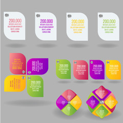 Infographic elements set for brochure template, with colorful paper labels