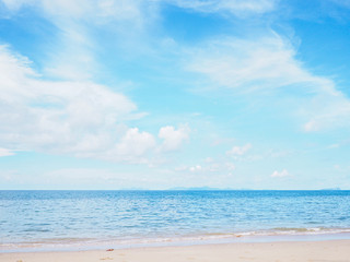 Summer beach with blue sky