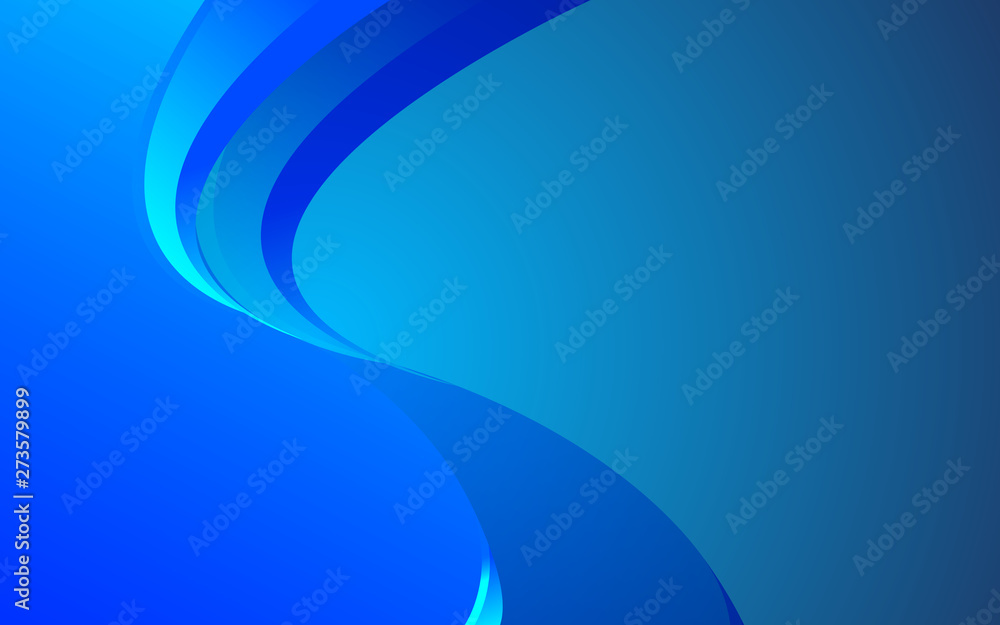 Poster blue curve line vector background overlap layer on space for text and background design