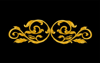 gold ornament on black