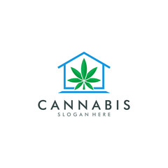 Obraz premium Cannabis logo template, Marijuana icon - vector
