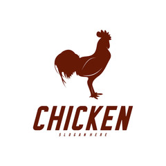 Chicken Logo Vector Illustration. Icon logo chicken bird vector. Icon Symbol. Silhouette