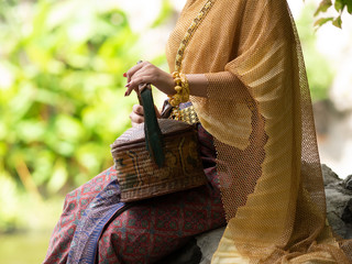 Close up Woman in Thai traditional dress