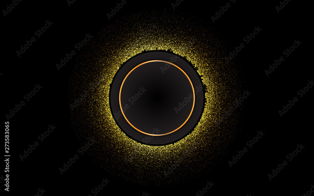 Aufkleber luxury background with a combination circle and golden light line. abstract textured with shining fo