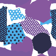 Abstract seamless pattern collage. Modern creative style. Texture background trendy. Cutting paper shape.