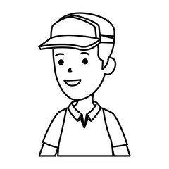 young boy with sport cap character