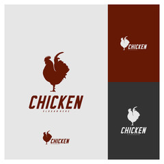 Chicken Logo Vector Illustration. Icon logo chicken bird vector. Icon Symbol. Silhouette