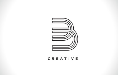 B Letter Design Logo with Creative Modern Trendy Minimalist Monogram Style Vector.