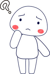 Full-length illustration of the cute White man character 